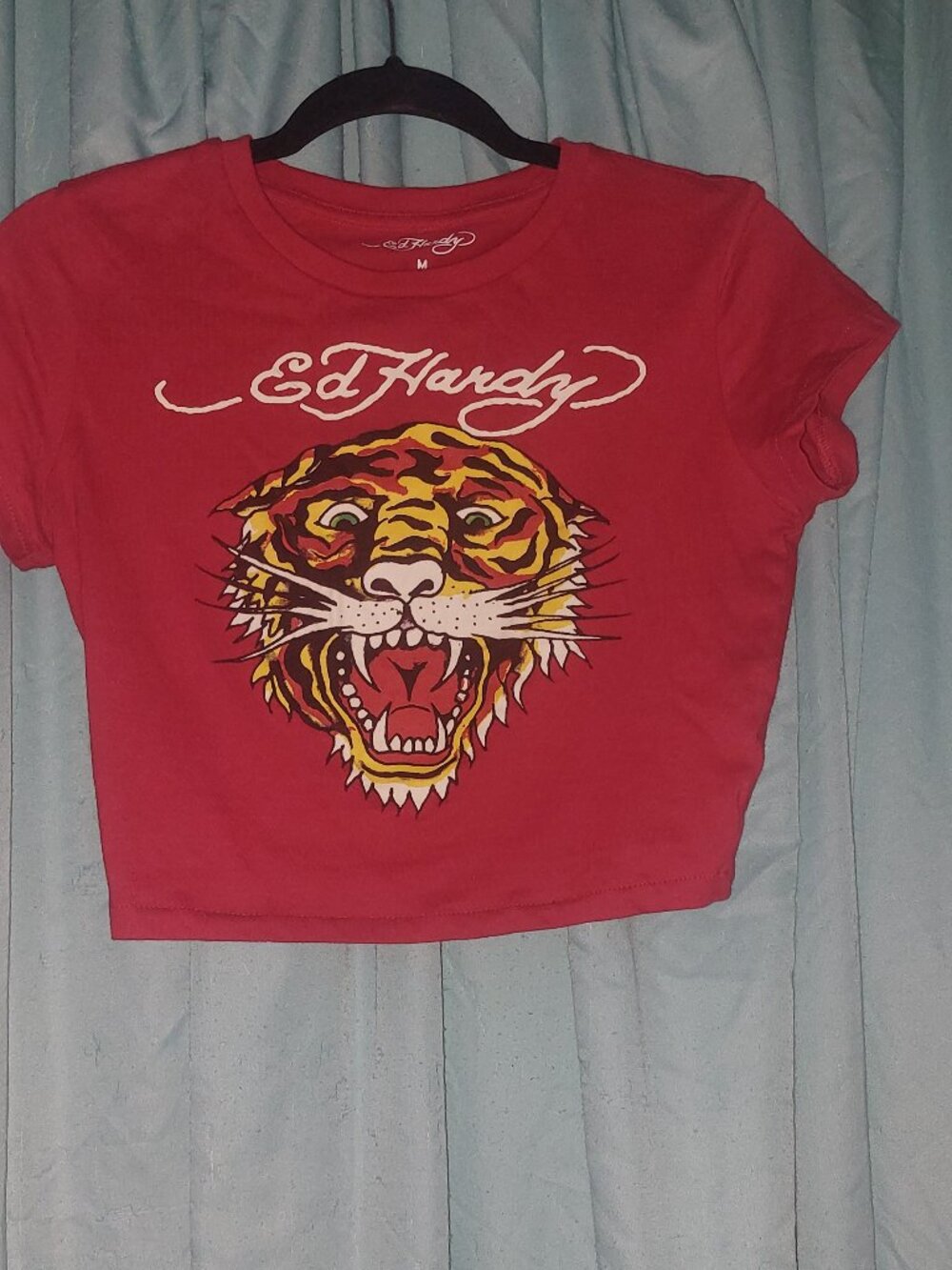 Ed Hardy Red Tiger Crop Top Medium